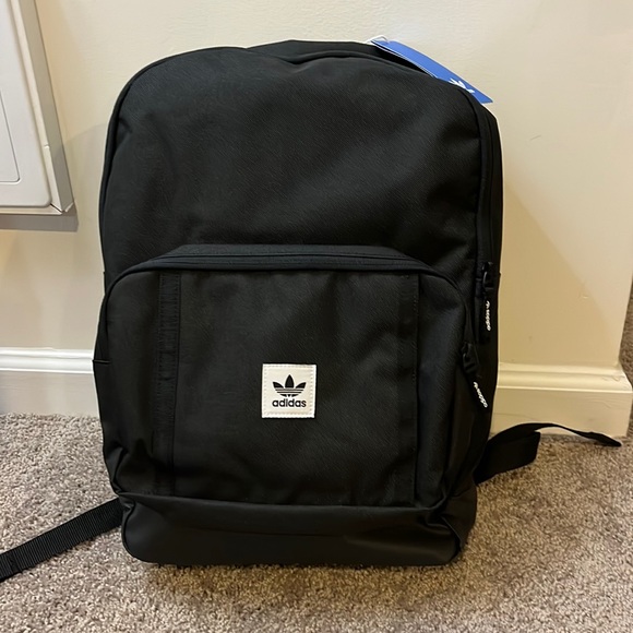 Adidas Classic BP backpack school new black book bag mens womens laptop sleeve - Picture 1 of 16